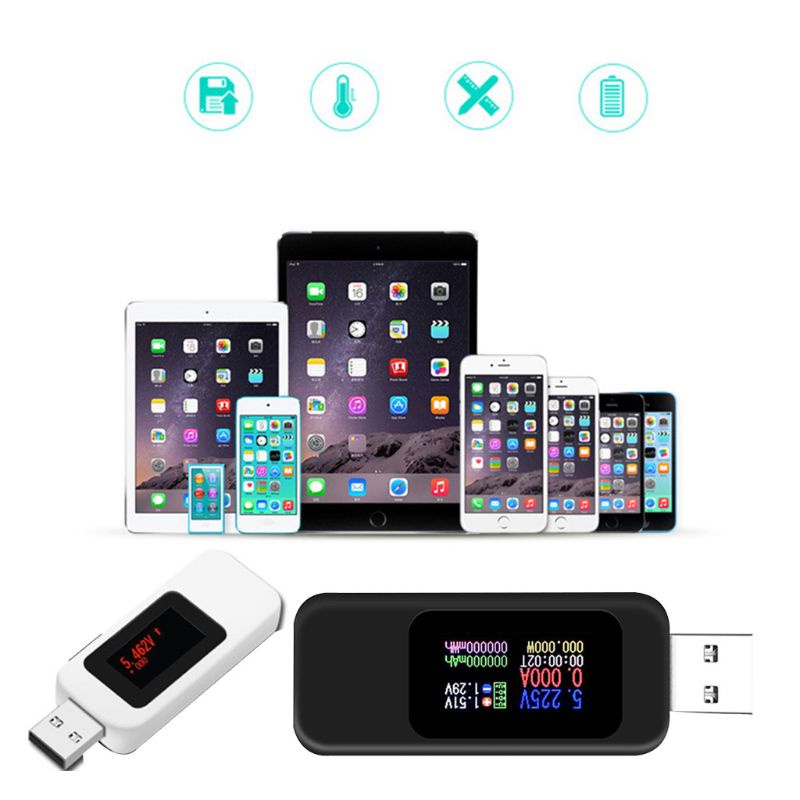 Thiết Bị Kiểm Tra Nguồn Điện USB Có Màn Hình Màu Sắc Dành Cho Gia Đình