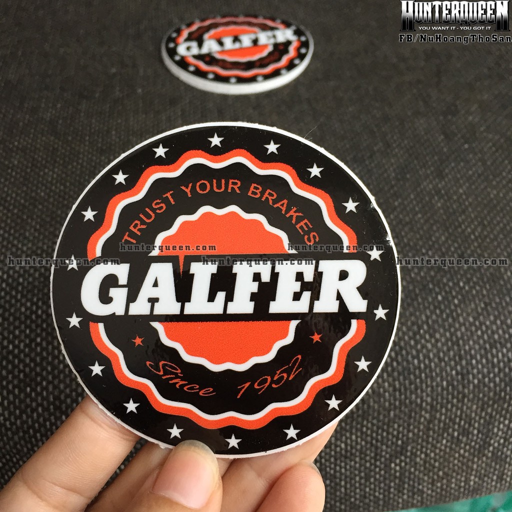 GALFER tròn[7.8cm] decal cao cấp chống nước, sắc nét, bền màu, dính chặt. Hình dán logo trang trí mọi nơi