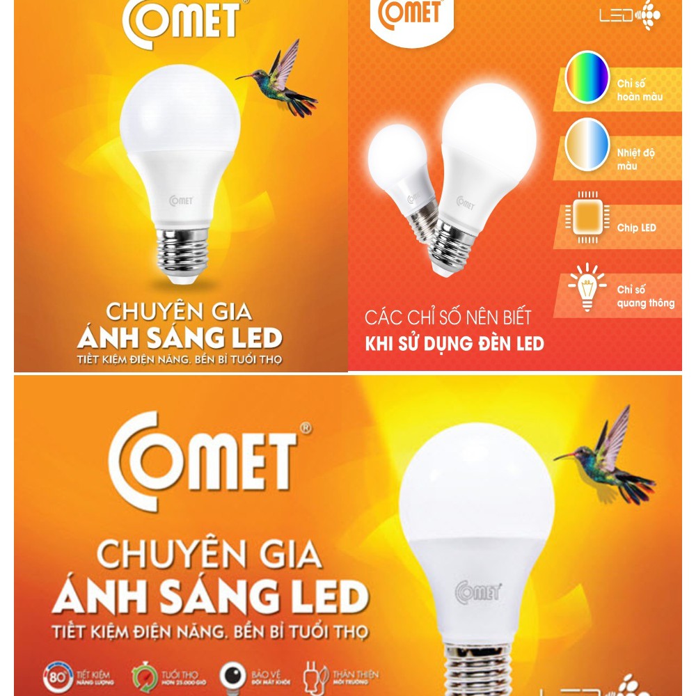 Bóng đèn led bulb COMET, mã SP: CB01F00xx, 3w, 5w, 7w, 9w - Hàng chính hãng