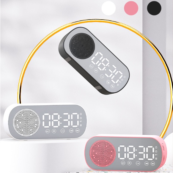 Đồng hồ báo thức SPRISE không dây bluetooth mini mặt gương trong suốt nhỏ gọn âm thanh nổi dùng trong nhà/ ngoài trời