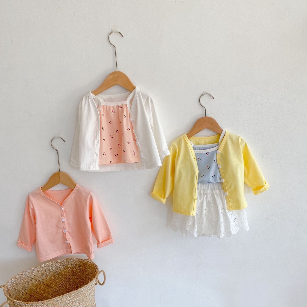 Bộ Đồ Thời Trang Xuân Hè 2022 Gồm Áo Hai Dây In Họa Tiết + Quần Culottes Phối Ren Cho Bé Gái