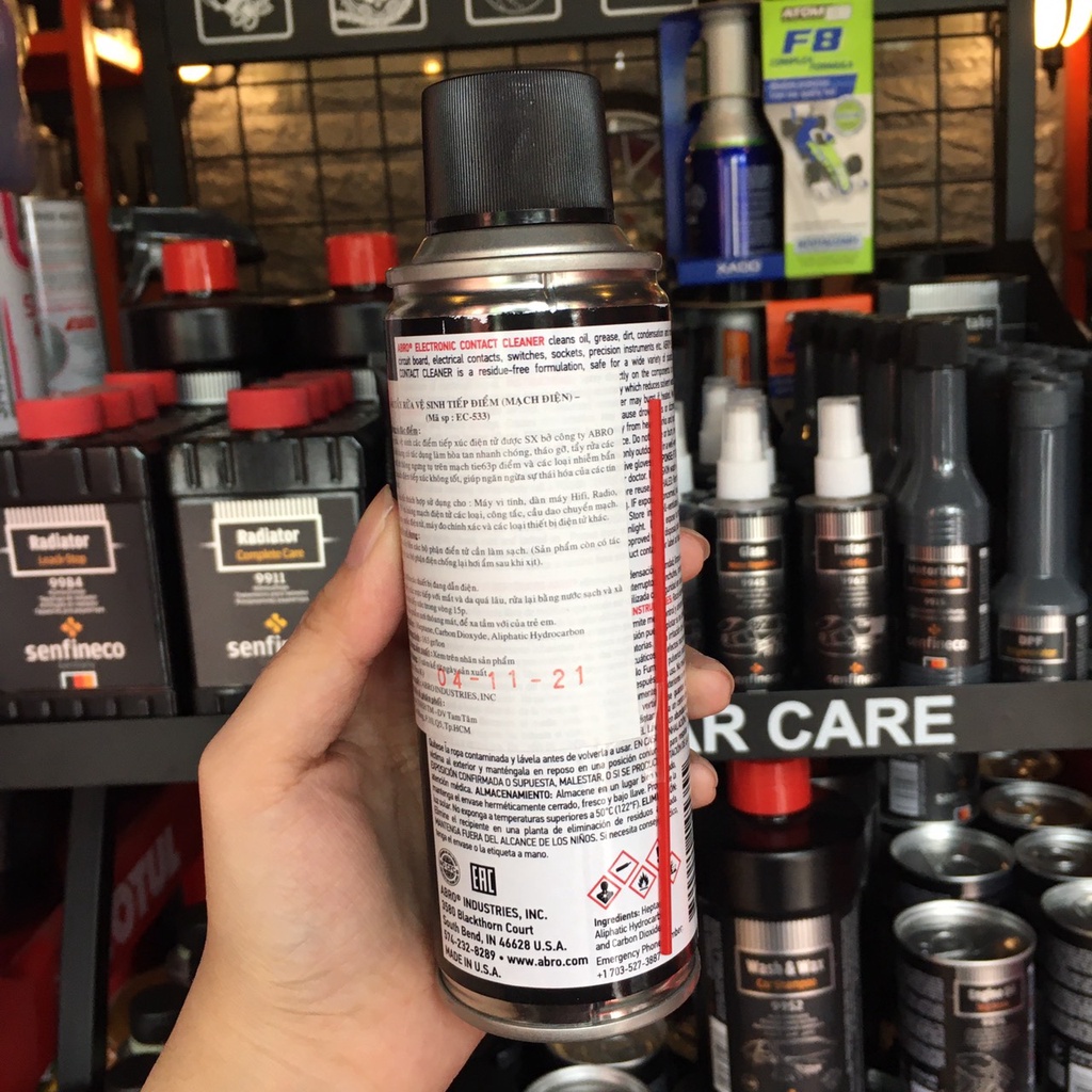 Chai Xịt Vệ Sinh Sạch Bo Mạch Điện Tử Abro Usa Electronic Contact Cleaner 163g