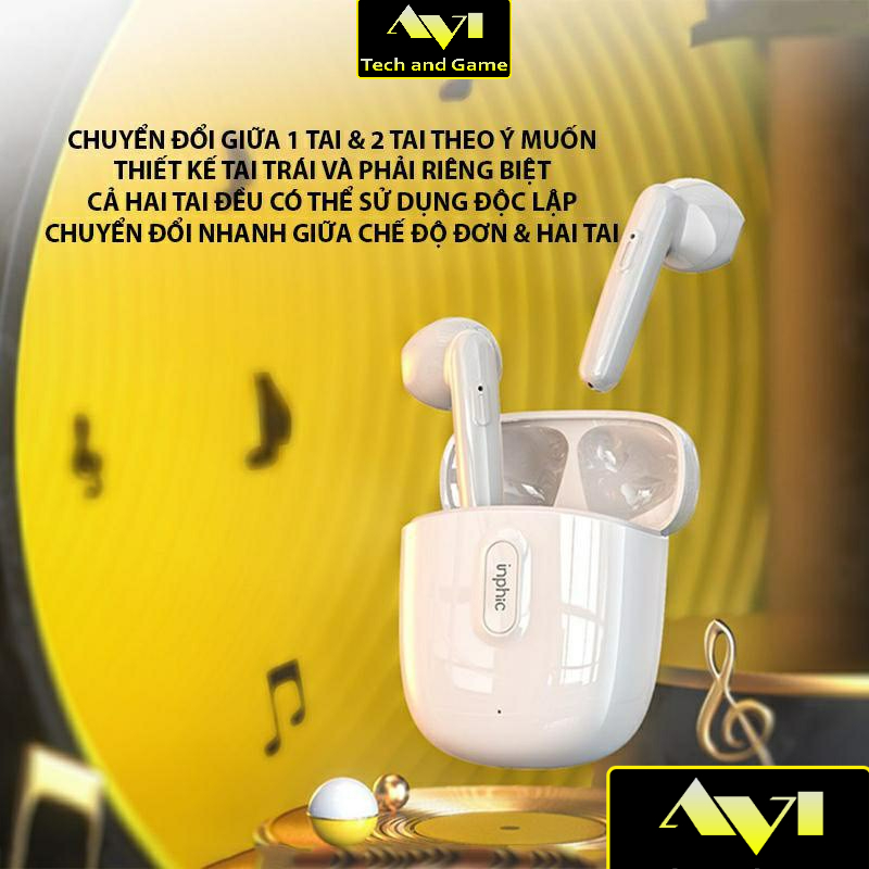 Tai Nghe Không Dây Bluetooth INPHIC i12 cho Smartphone, Android, iP, Máy tính bảng, Laptop