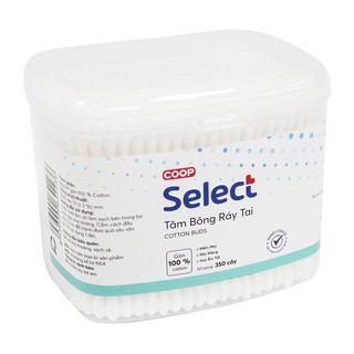 Hộp 350 cây tăm bông ráy tai thương hiệu Select gòn 100% cotton mềm mịn thấm hút tốt