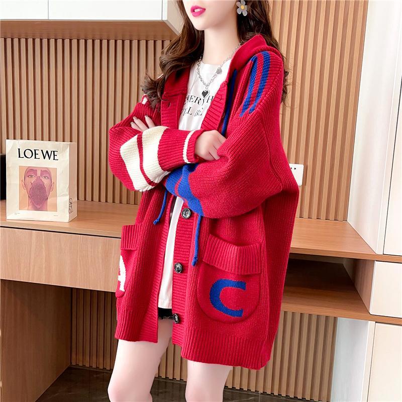 Áo Khoác Len Cardigan Có Mũ Trùm Đầu Dáng Rộng Dài Vừa Phong Cách Hàn Quốc Thời Trang Xuân Thu Mới Dành Cho Bạn Nữ