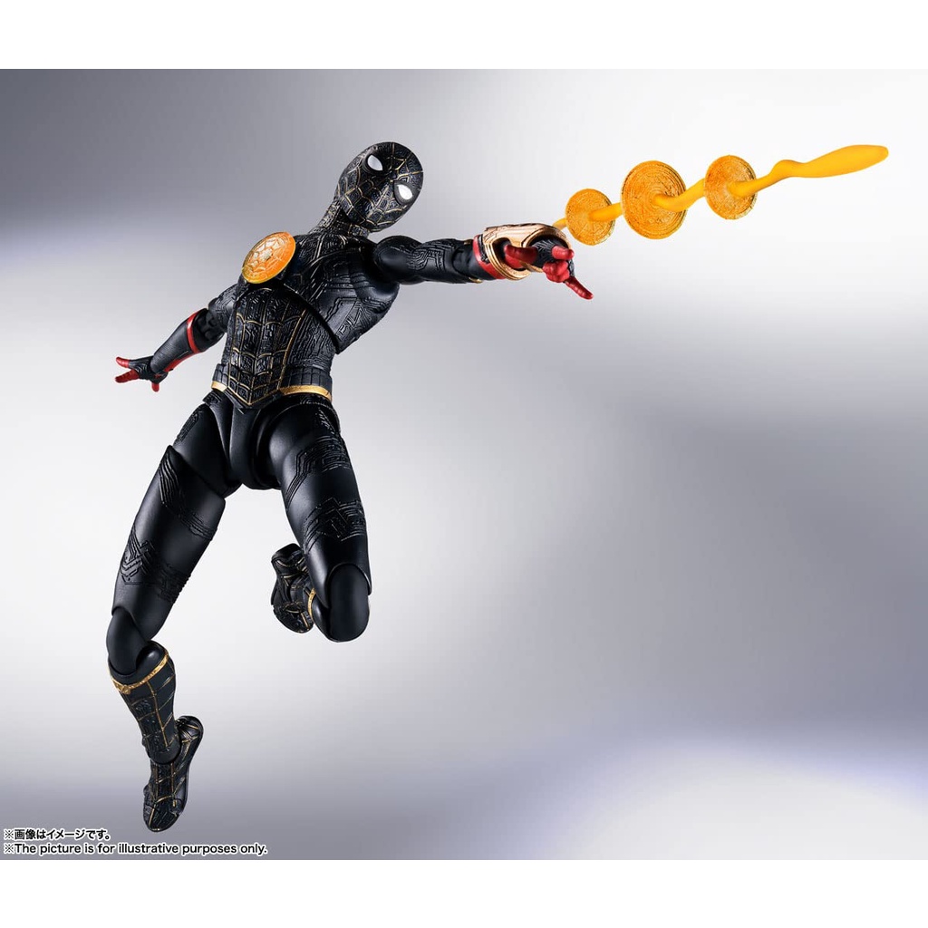 Mô Hình SHF Spider-Man Black & Gold Suit Bandai S.H.Figuarts Đồ Chơi Lắp Ráp Anime Nhật