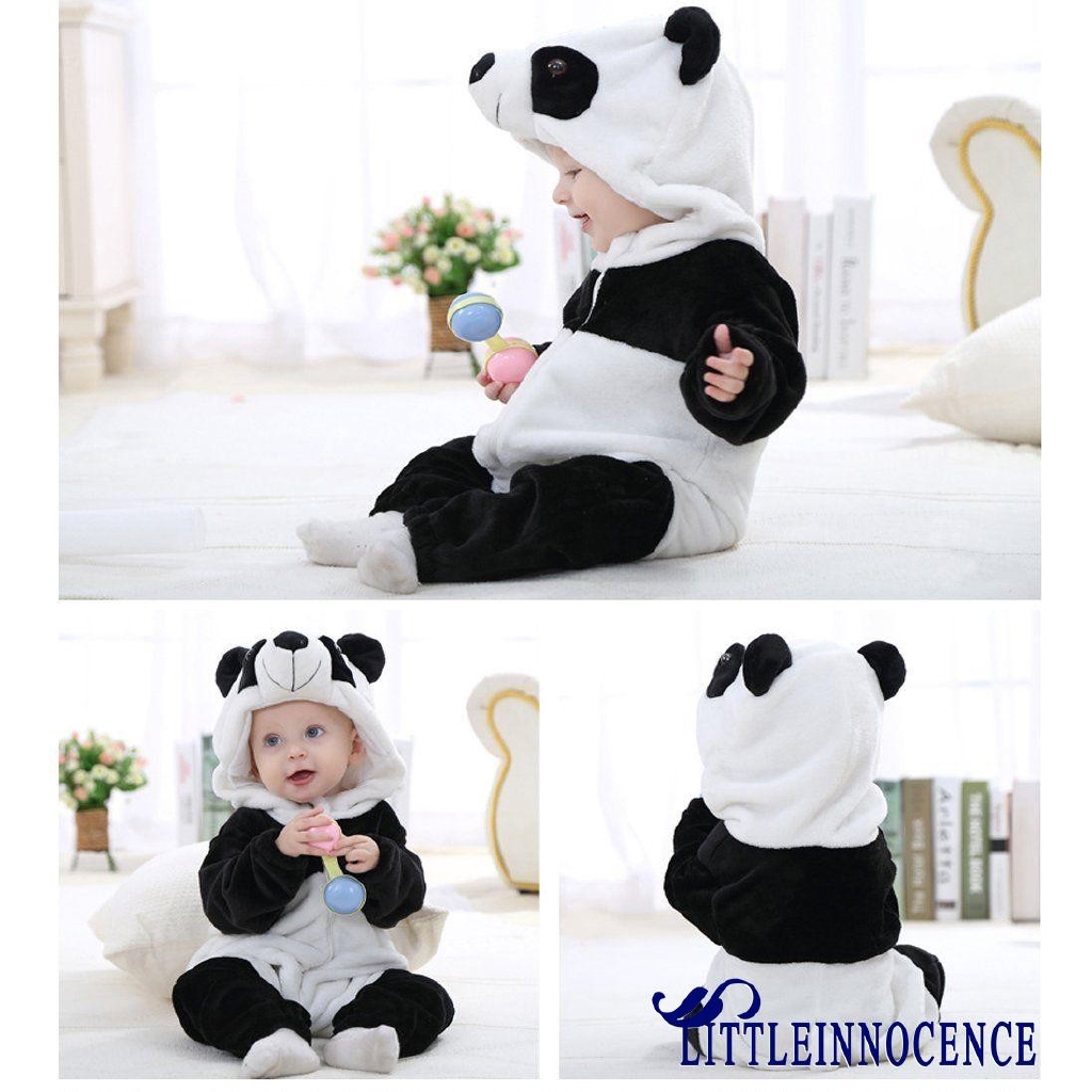 ❤XZQ-Newborn Baby Boys Girls Panda One Piece Long Sleeve Cotton Rompers Clothing Set