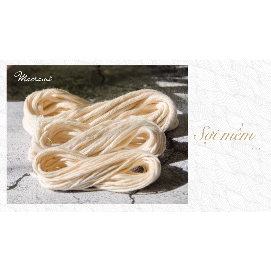 Dây thắt Macrame 1 xoắn màu kem_ Macrame Twine (color: cream) I Phụ kiện Macrame