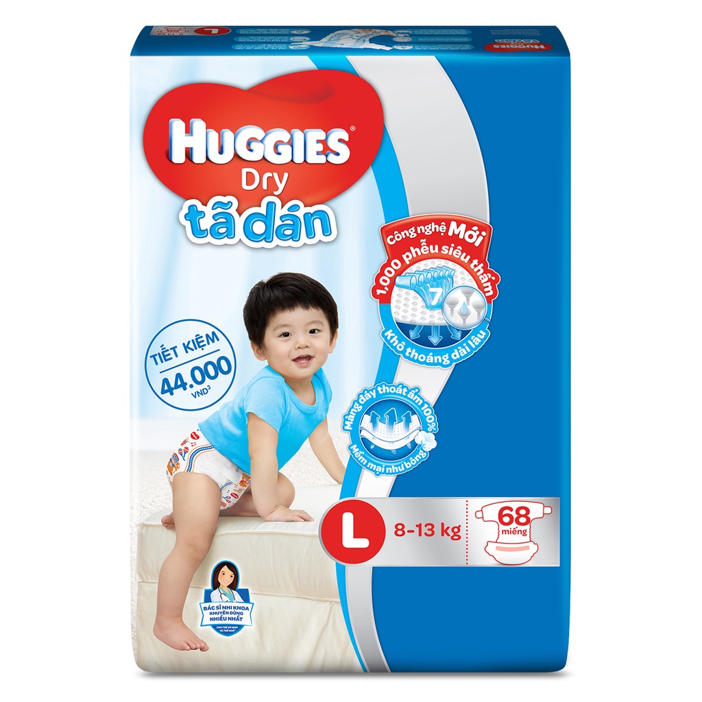 BỈM HUGGIES - TÃ DÁN L68