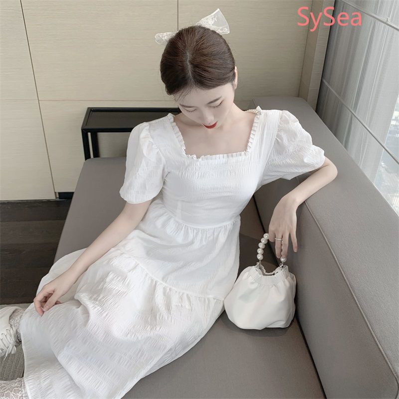 Đầm dài tay ngắn kiểu phồng thiết kế hở lưng thời trang hè cho nữ | BigBuy360 - bigbuy360.vn