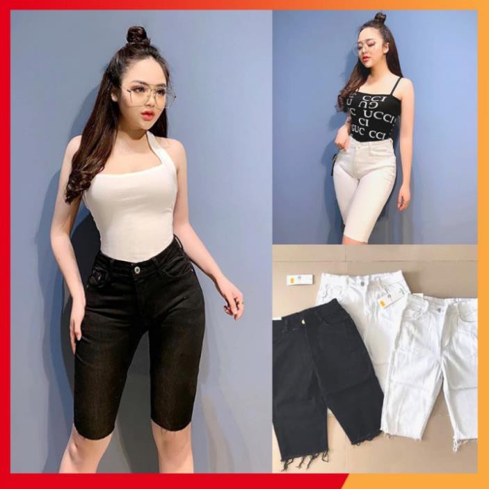 Quần ngố bò ⚡️GIÁ LẺ BẰNG SỈ ⚡️Quần sooc jean rách gối cực chất, chất vải bò skinny dày dặn co giãn 4 chiều mềm mại