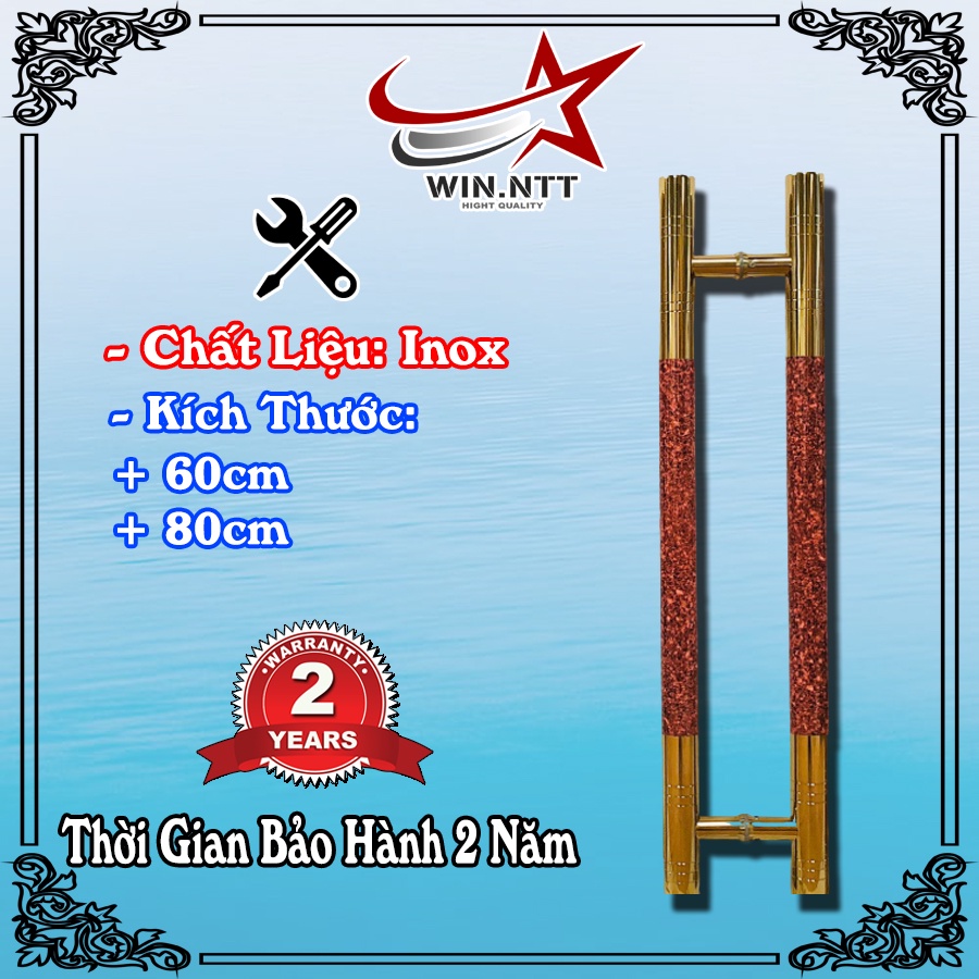 Tay Nắm Cửa Kính Cường Lực, Cửa Nhôm - Nắm Cửa Giả Đá Đỏ