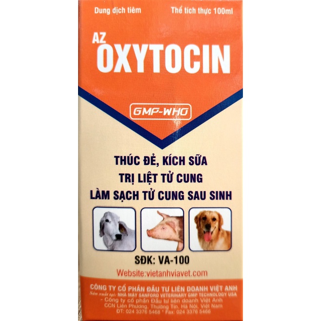 Az OXYTOCIN  Viavet. Thúc đẻ - kích đẻ, kích sữa, liệt tử cung, làm sạch tử cung sau sinh