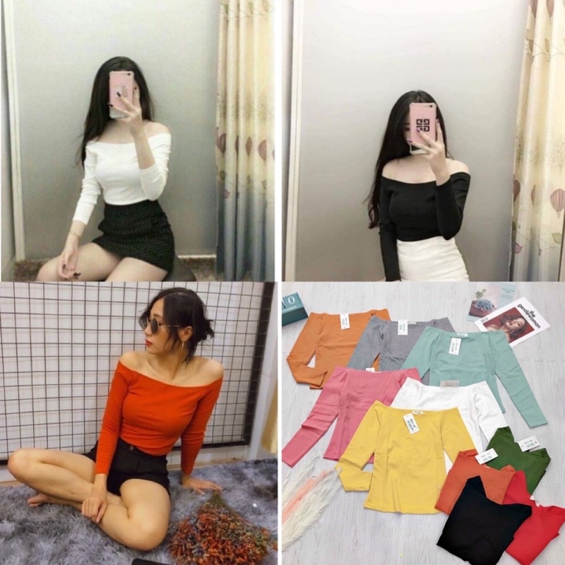 Áo trễ vai tay dài