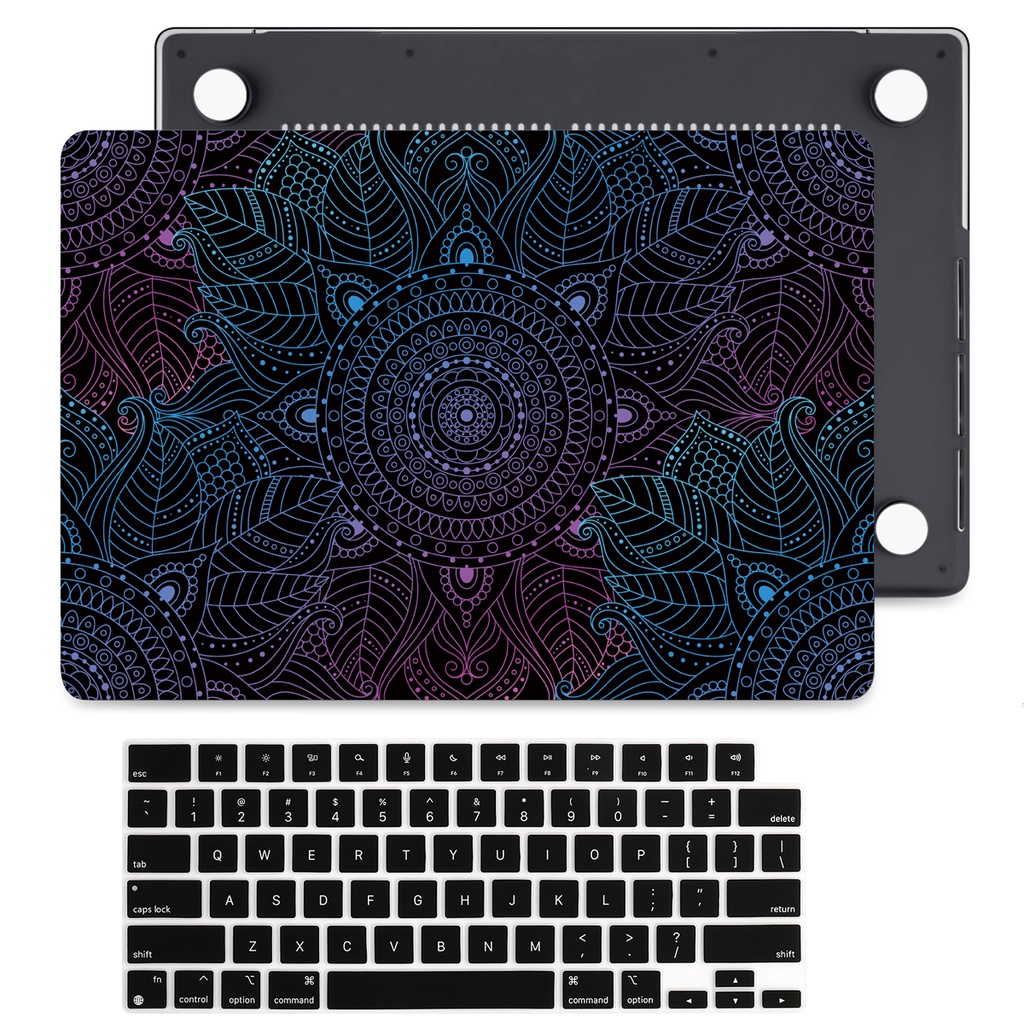 Mandala Ốp Lưng Cứng Có Bàn Phím Cho MacBook Air 13 Pro 13.3 14 16 inch M1 Chip A2442 A2485 A2337 A2179 A1932 A1466 A1369 A2338 A2289