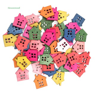 Bộ 50 nút gỗ hình ngôi nhà dễ thương