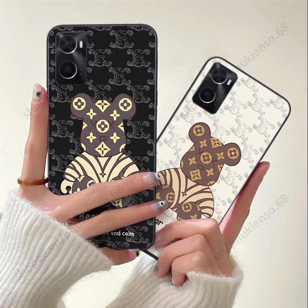 Ốp lưng điện thoại Oppo A76 elegant, gấu be@rbrick cao cấp, vỏ ốp rẻ đẹp