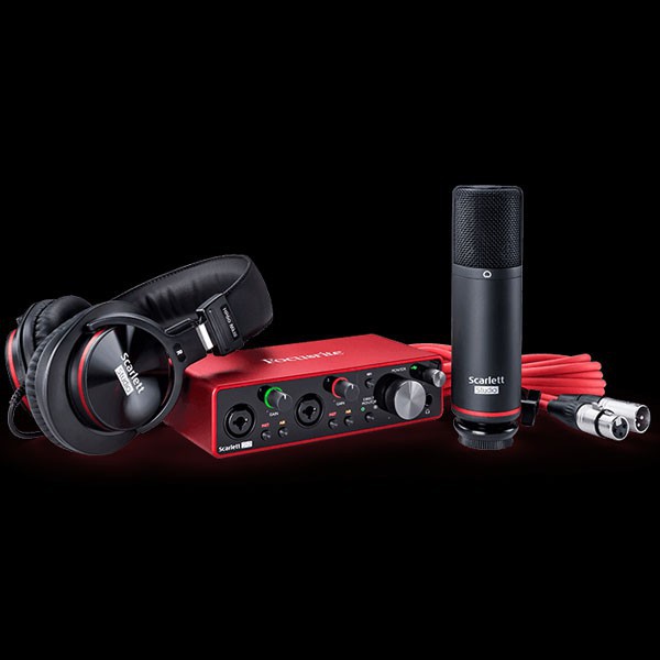 Combo soundcard và micro Focusrite Scarlett 2i2 Studio (Gen 3)- thu âm livestream karaoke tặng tai nghe kiểm âm HP60