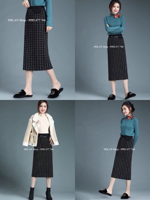 Chân váy len dài kèm đai sang chảnh 2 kiểu hot | BigBuy360 - bigbuy360.vn