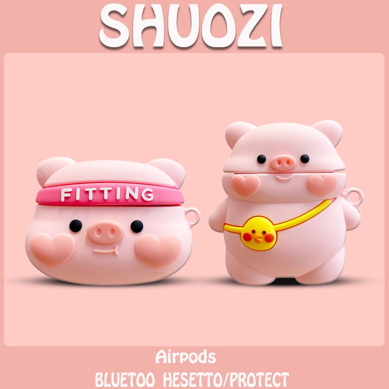 Vỏ Bảo Vệ Hộp Sạc Tai Nghe compatible AirPods 3 Pro compatible AirPods 2/ 3 Họa Tiết Hoạt Hình Heo Dễ Thương Mẫu 2021
