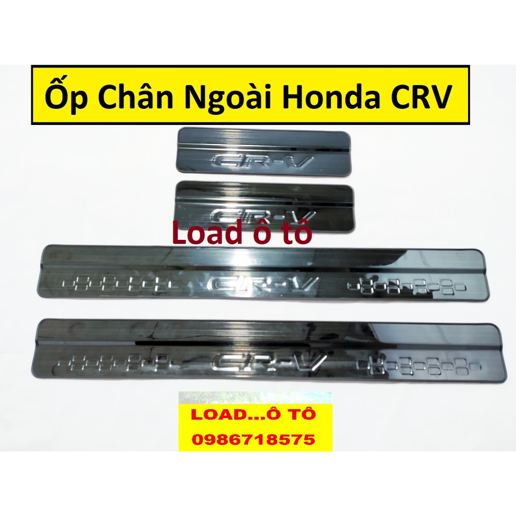 Bộ ốp bậc,nẹp bước chân Honda CRV 2018-2021 Vân Titan Xước Cao Cấp