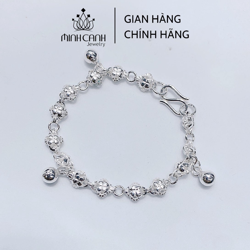 Lắc Bạc Cho Bé Hình Hoa Mix Bi - Minh Canh Jewelry