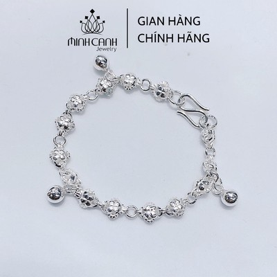 Lắc Bạc Cho Bé Hình Hoa Mix Bi - Minh Canh Jewelry