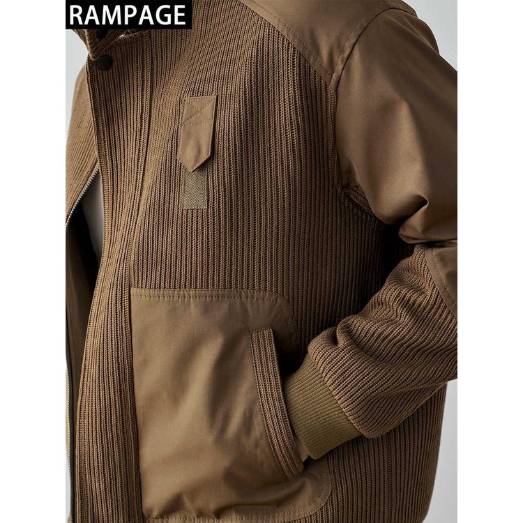 Rampage Áo Khoác Dệt Kim Dáng Rộng Phong Cách Hàn Quốc Thời Trang Xuân Thu 2022 Mới Cho Nam