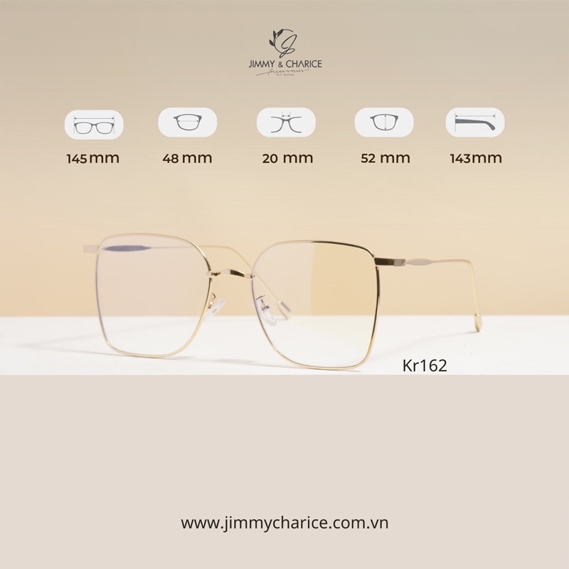 Kính râm Jimmy & Charice gọng Kim loại Reme nam nữ nhiều màu chống tia UV400 có cắt cận râm