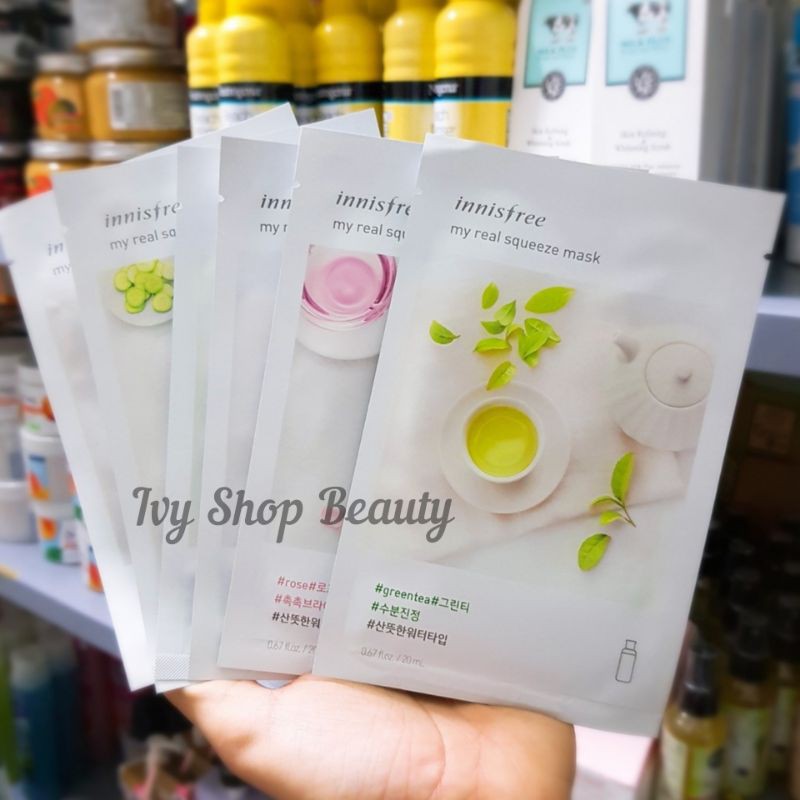 Lẻ miếng mặt nạ Innisfree My Real Squeeze Mask Innisfree_tebaogocchinhhang | Thế Giới Skin Care