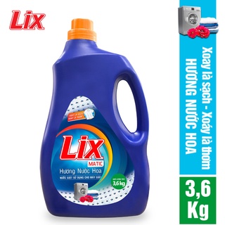 Nước giặt Lix Đậm Đặc Matic Hương Nước Hoa Chai 3.6Kg