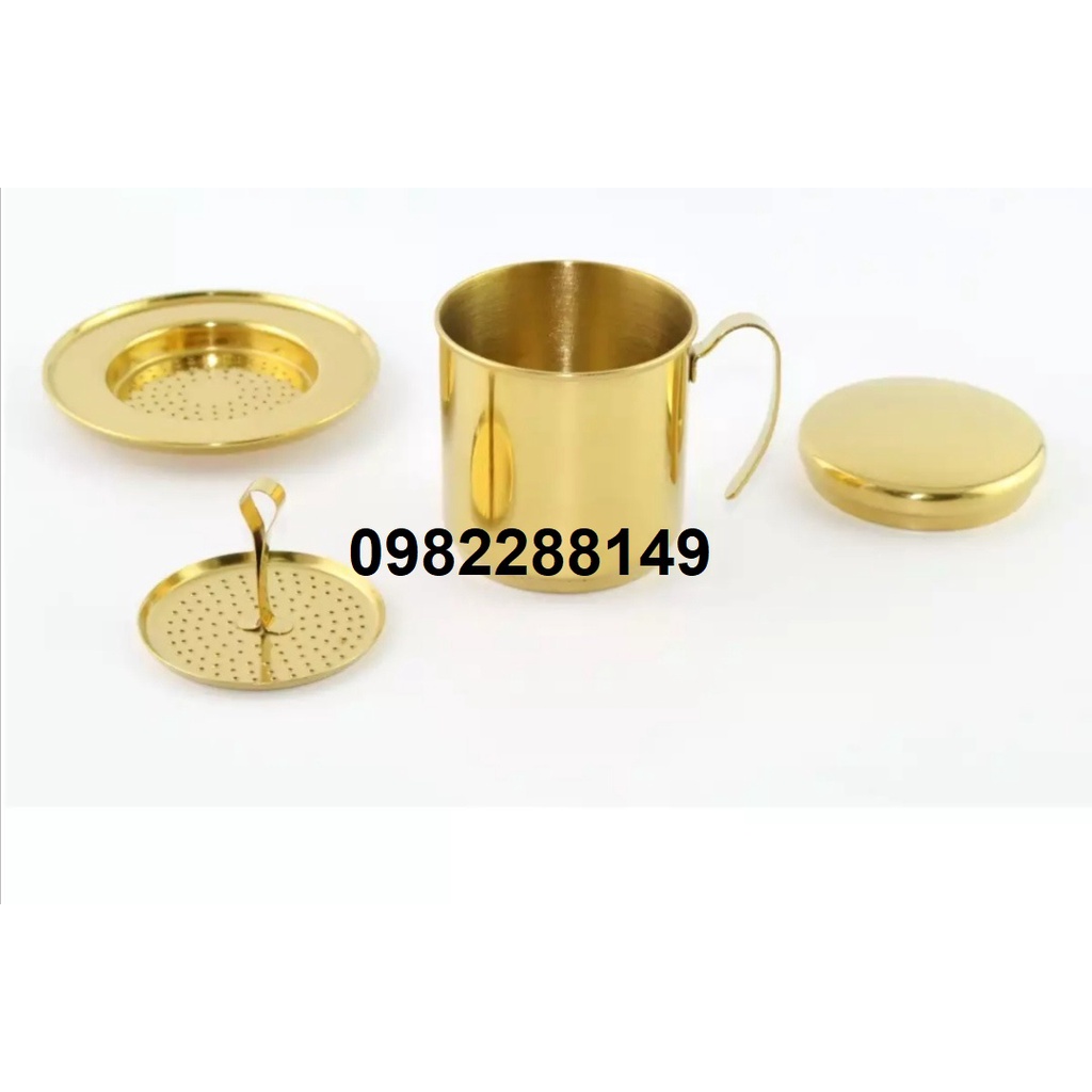 PHIN CAFE INOX 304 MÀU MẠ VÀNG , TRẮNG , ĐEN.