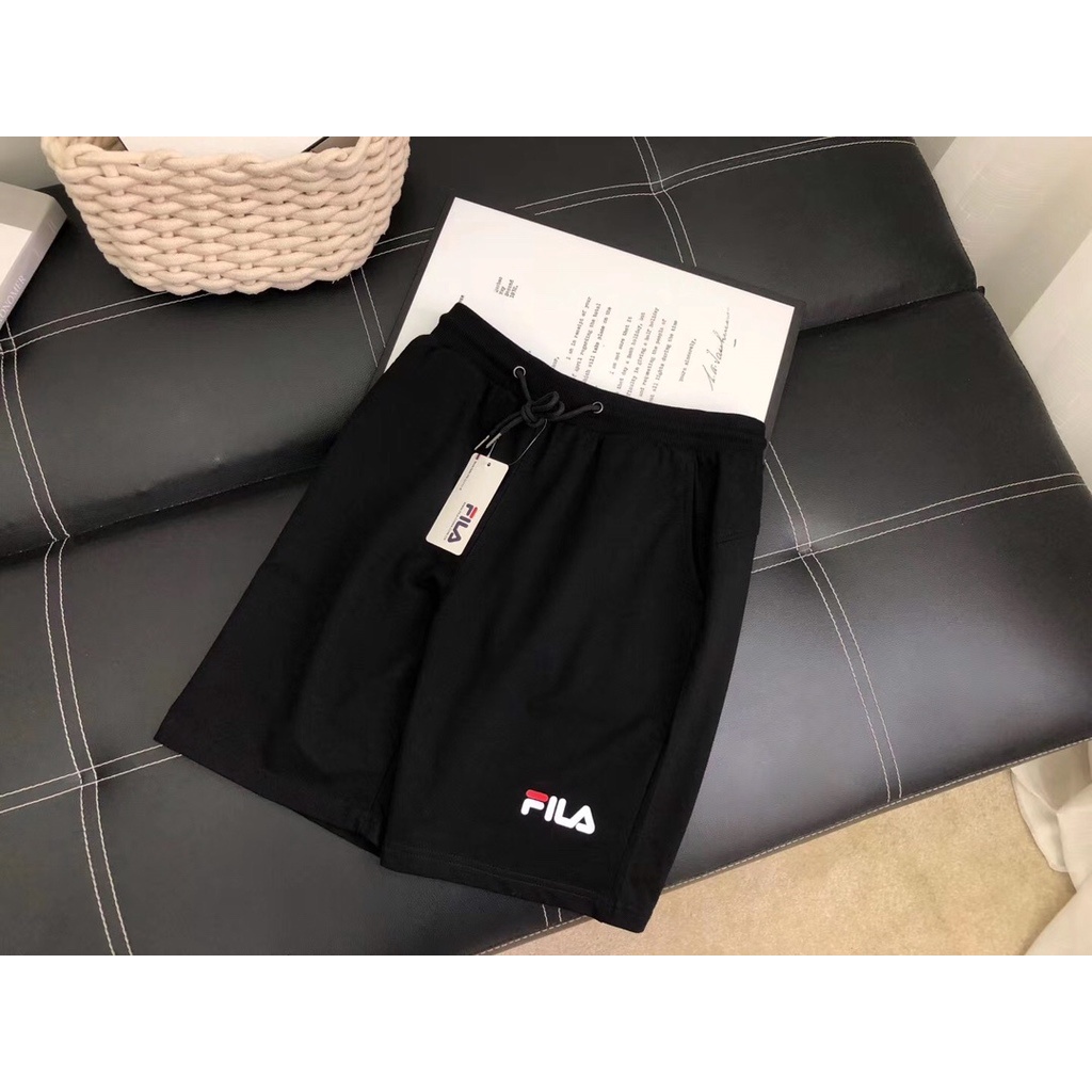 Hàng Có Sẵn!Fila!Quần Sọt Thể Thao Chất cotton Thiết Kế Dáng Rộng Thoải Mái