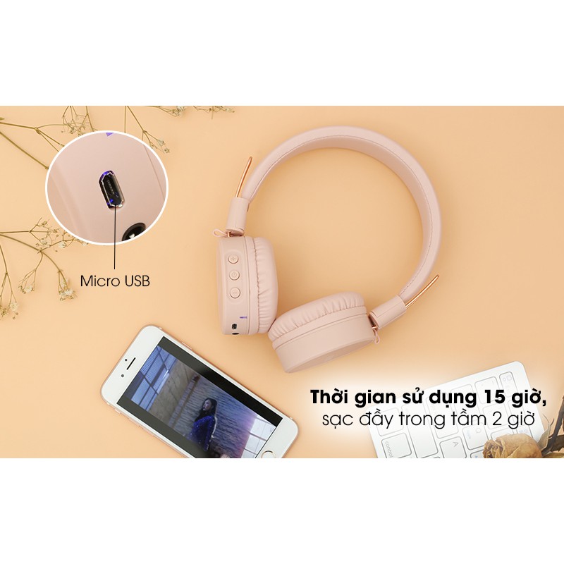 Tai nghe chụp tai bluetooth tai nghe chùm đầu không dây cho điện thoại máy tính Mozardd K8 Headphone chính hãng