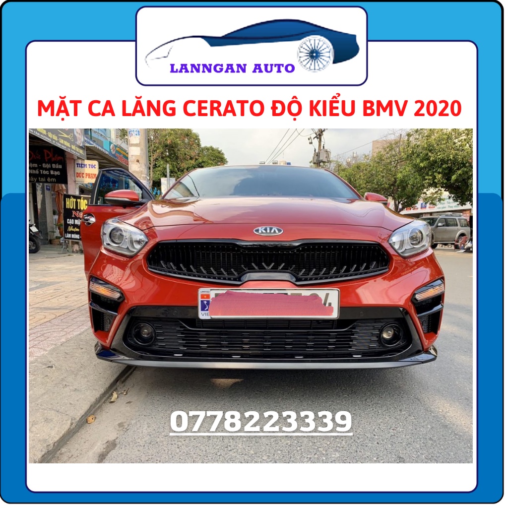 Mặt ca lăng độ Kia Cerato 2019, 2020 kiểu mũi hổ BMW , Nhựa ABS đen cao cấp