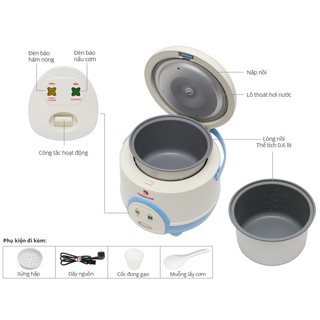 Nồi cơm điện HAPPYCOOK 0.6 lít HC60