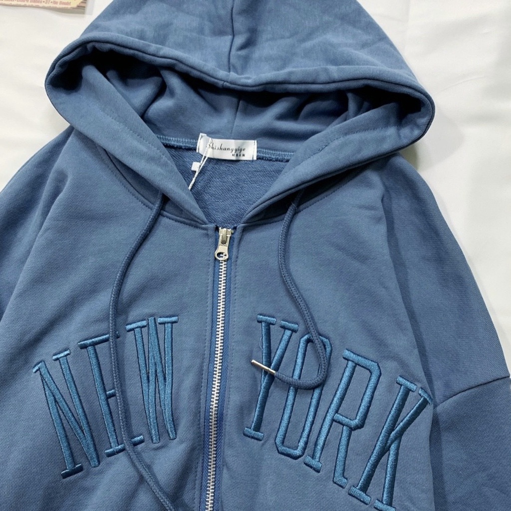 Áo Khóa Nỉ Thêu Chữ NewYork Ngang Ngực - Mã Số: K110