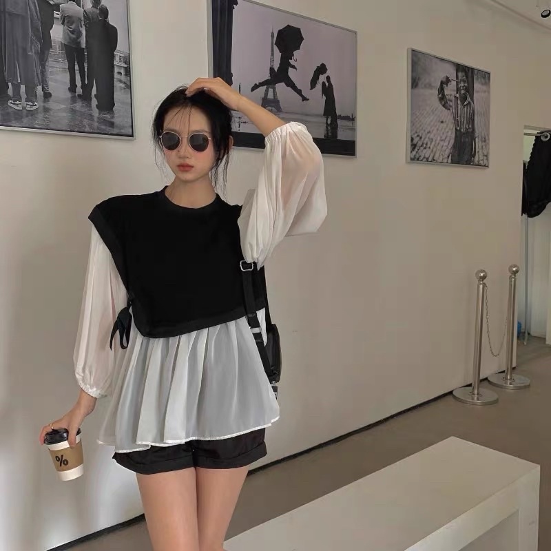 ÁO BABYDOLL PHỐI THUN XINH FOM XOÈ ĐẸP BH12