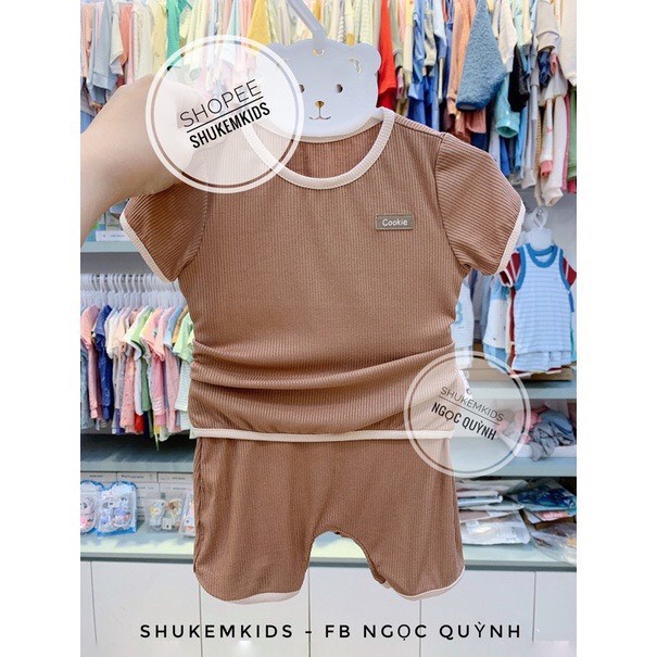 Cookie- Bộ cộc tay cotton mềm mại Cookie quần áo cho bé trai bé gái
