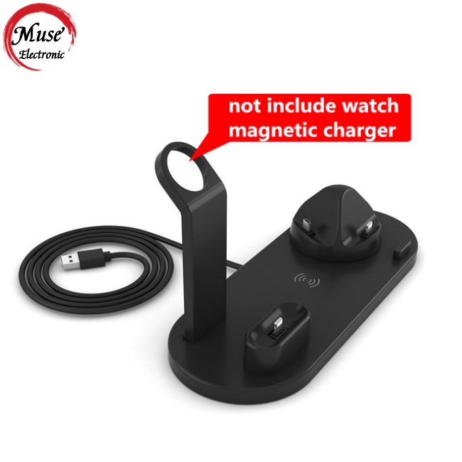 Đế Sạc Nhanh Không Dây 4 Trong 1 10W Cho Apple Watch 5 4 3 Airpods Pro 11