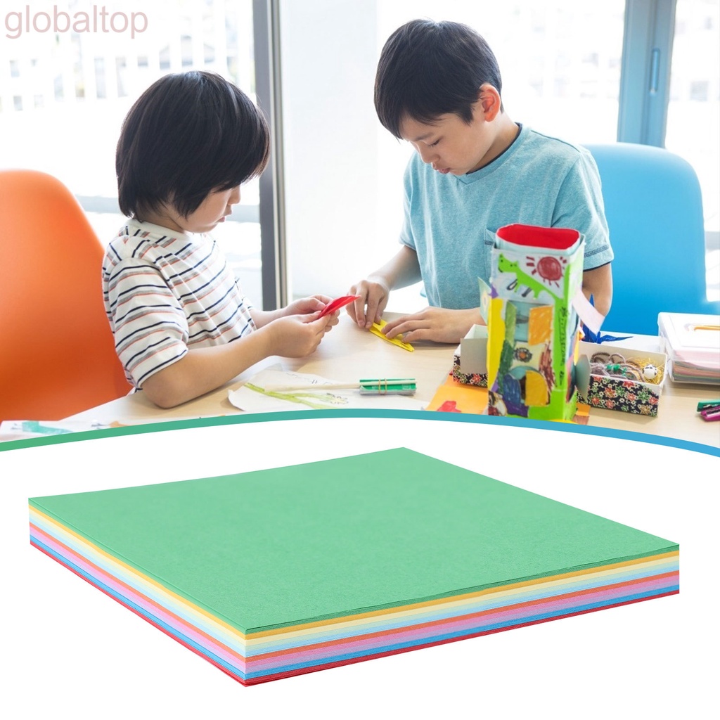 Set 100 giấy vuông gấp origami nhiều màu sắc dùng để trang trí thiệp thủ công