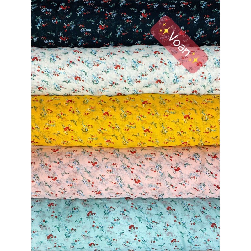 Đầm cổ vuông hoa nhí xếp ly (hình thật+video) | BigBuy360 - bigbuy360.vn