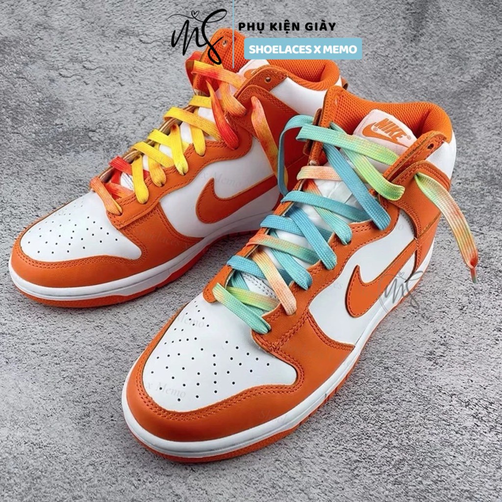 Dây Giày Tie Dye AJ1 Loang Màu-Custom Jordan Mid1 Phong Cách Nhiệt Đới