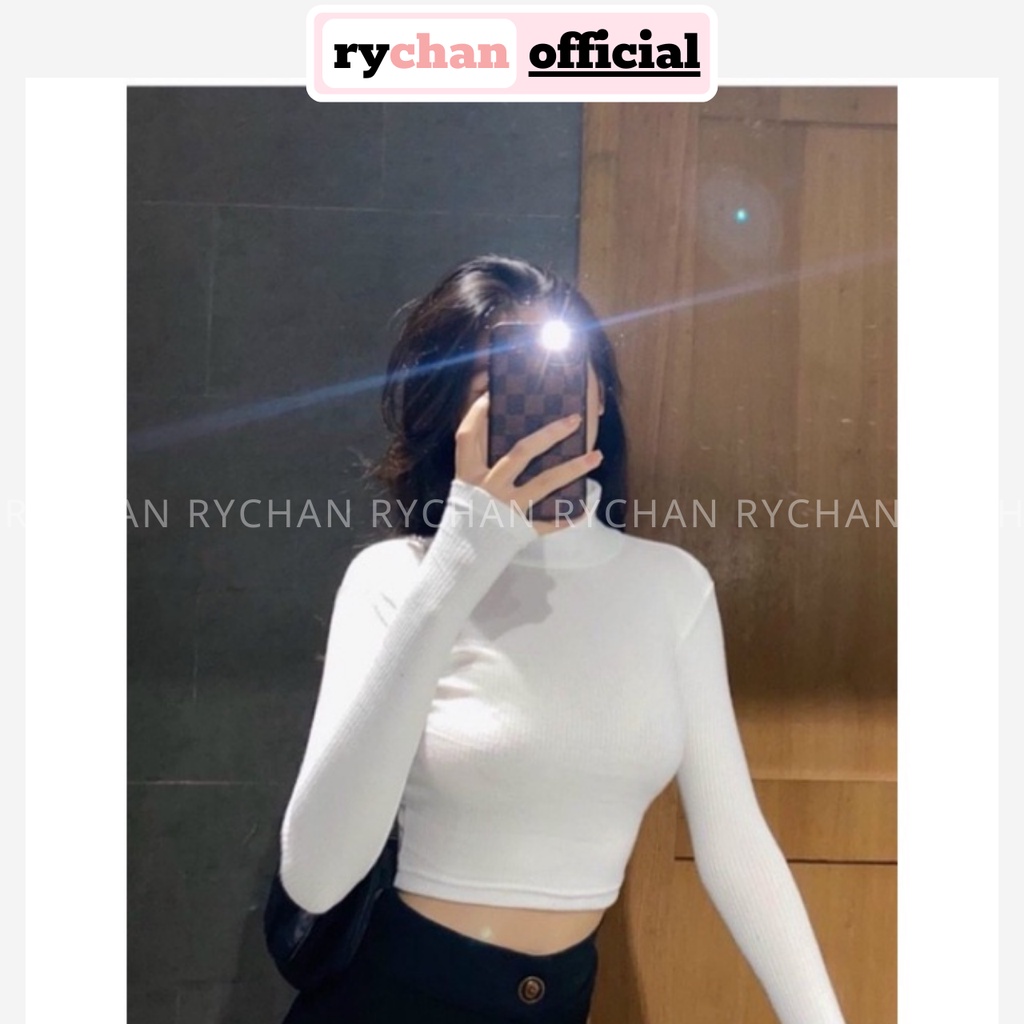 Áo Croptop Nữ Tay Dài Cổ Lọ Đi Đà Lạt Chụp Ảnh Cực Xinh [ẢNH THẬT CUỐI] - MOI008