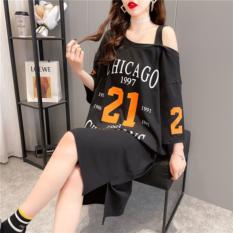 Đầm Dài Qua Gối Trễ Vai Thời Trang Mùa Hè