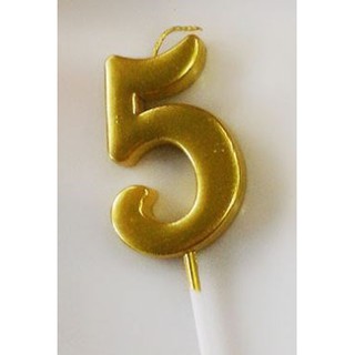 Nến vàng số to 5