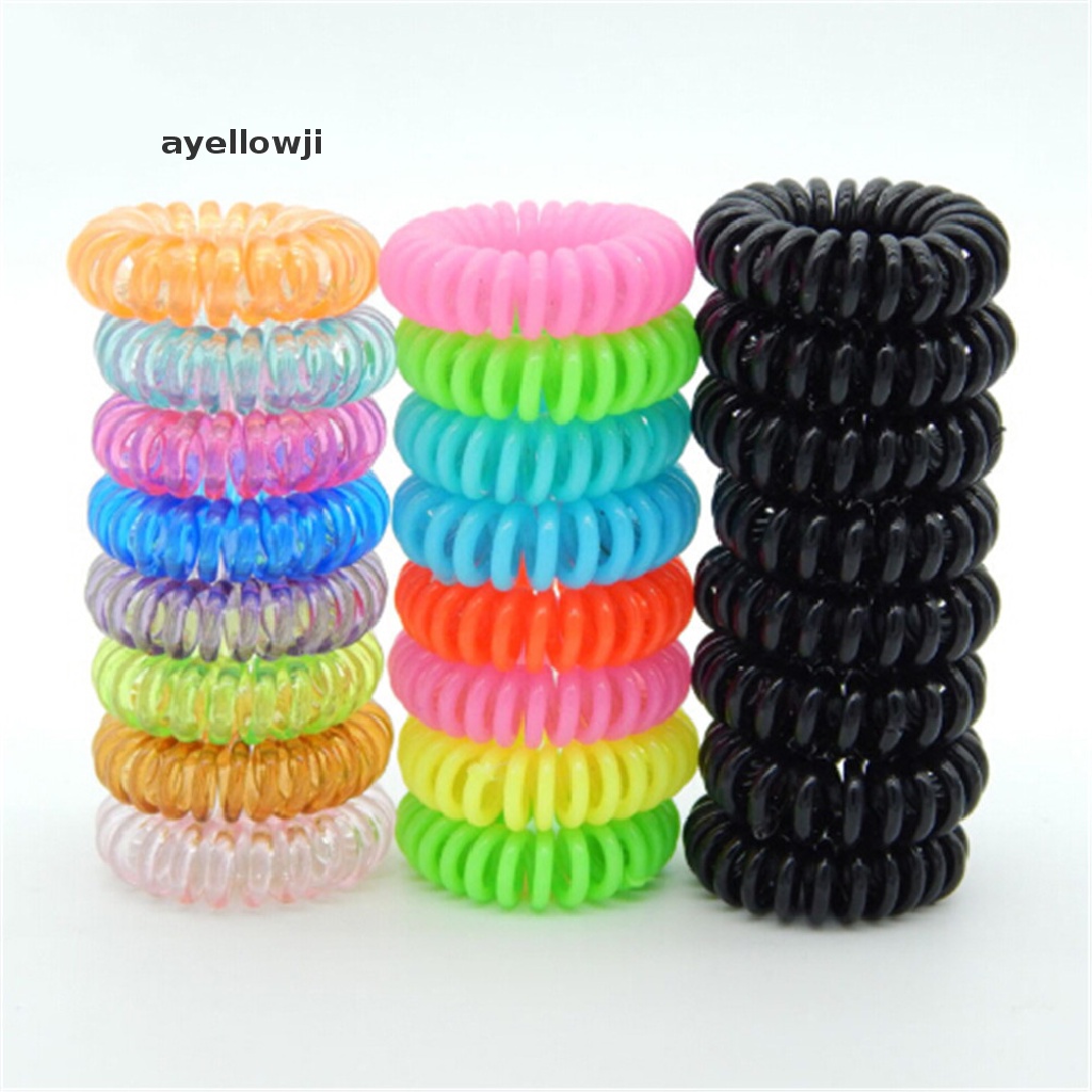 Set 10 Dây Buộc Tóc Lò Xo Bằng Nhựa