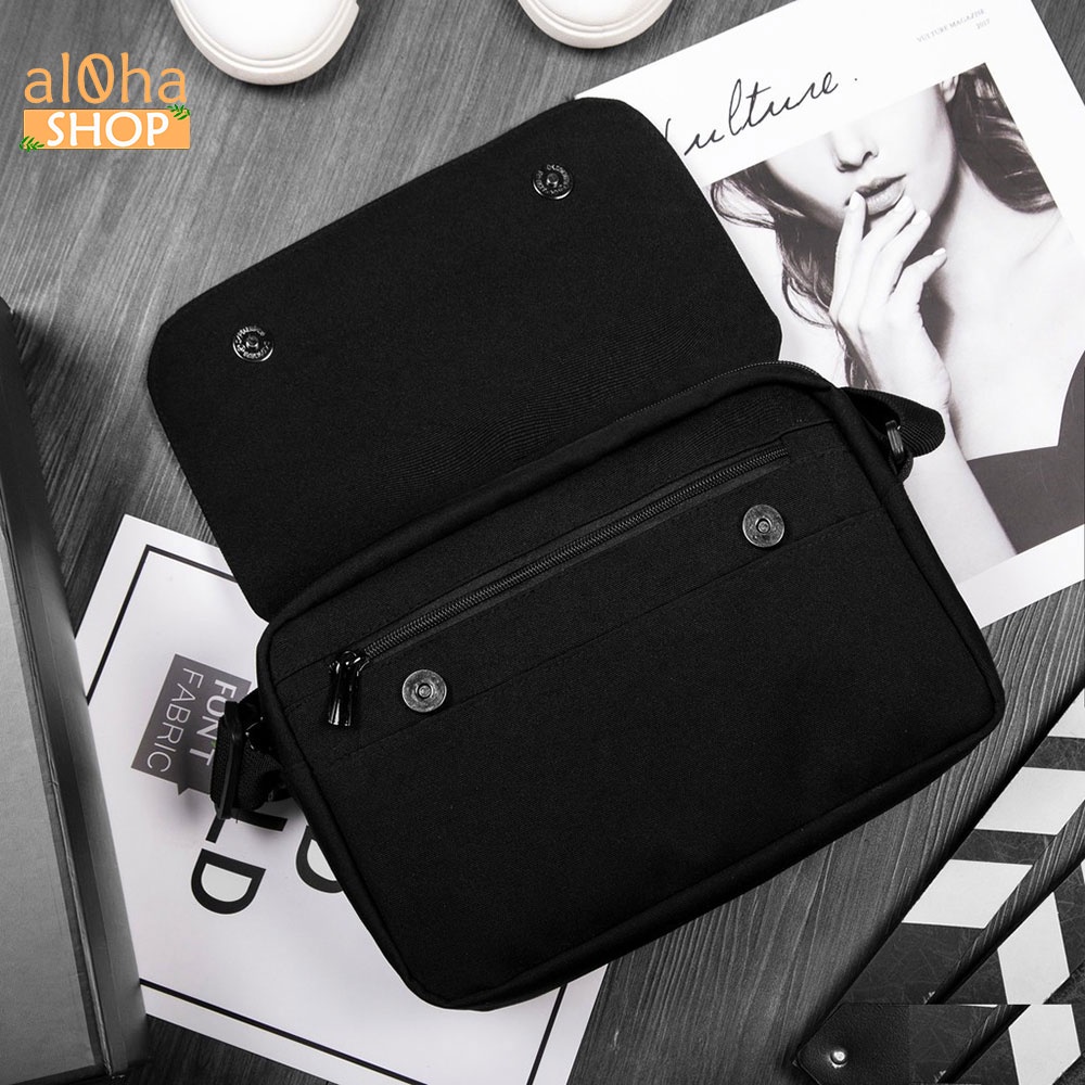 Túi đeo chéo Black Rice vải canvas bền bỉ phong cách thòi trang unisex nam nữ - al0ha Shop