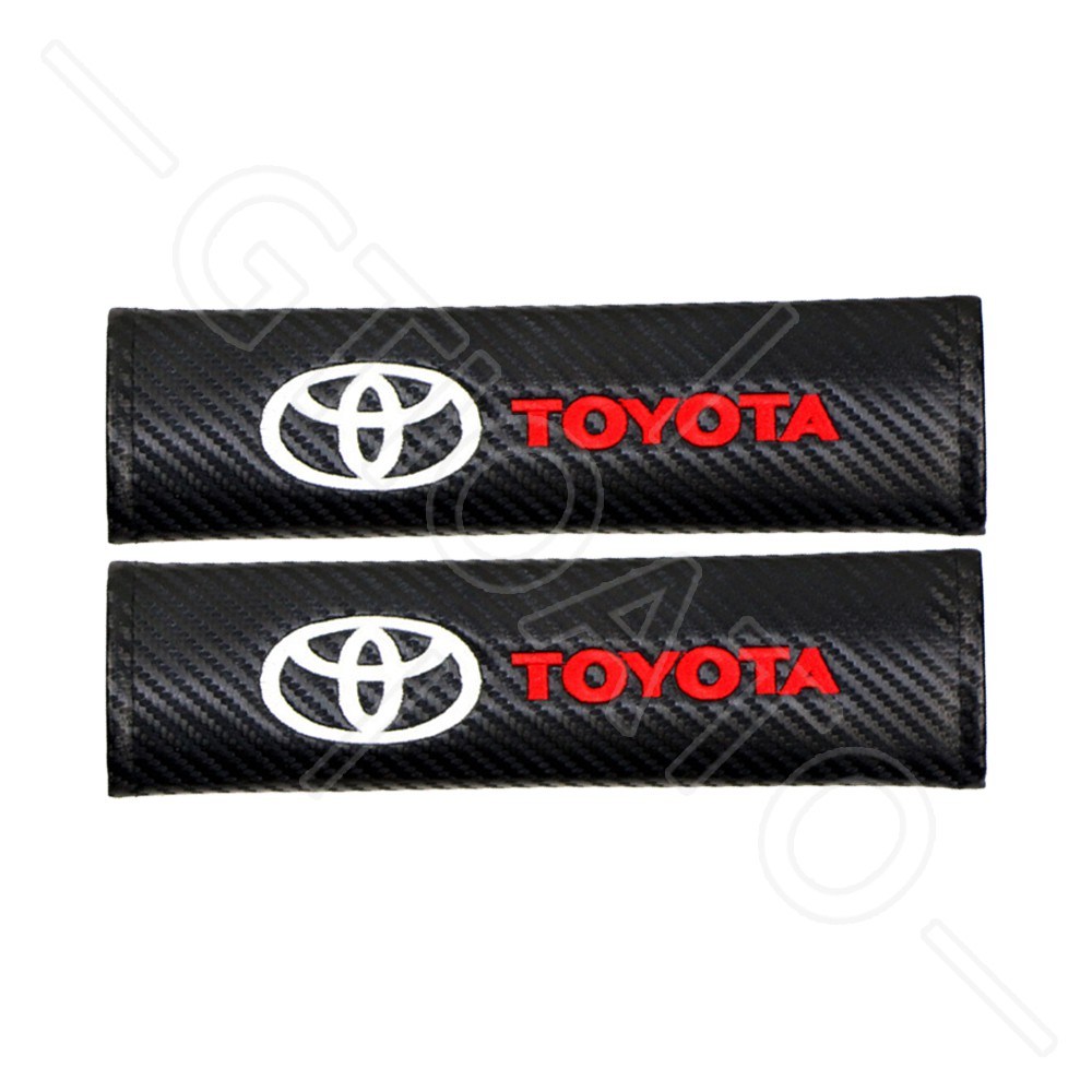 GTIOATO Sợi Carbon ChốT CàI DâY An ToàN Xe Ô Tô BọC DâY An ToàN Xe HơI DâY Đai An ToàN Ô Tô Đệm Bọc Dây Đai An Toàn Xe Hơi Phụ KiệN Ô Tô Cho Toyota CHR Raize Corolla Cross Rush Fortuner Yaris Innova Vios Prius C Wigo Sienta