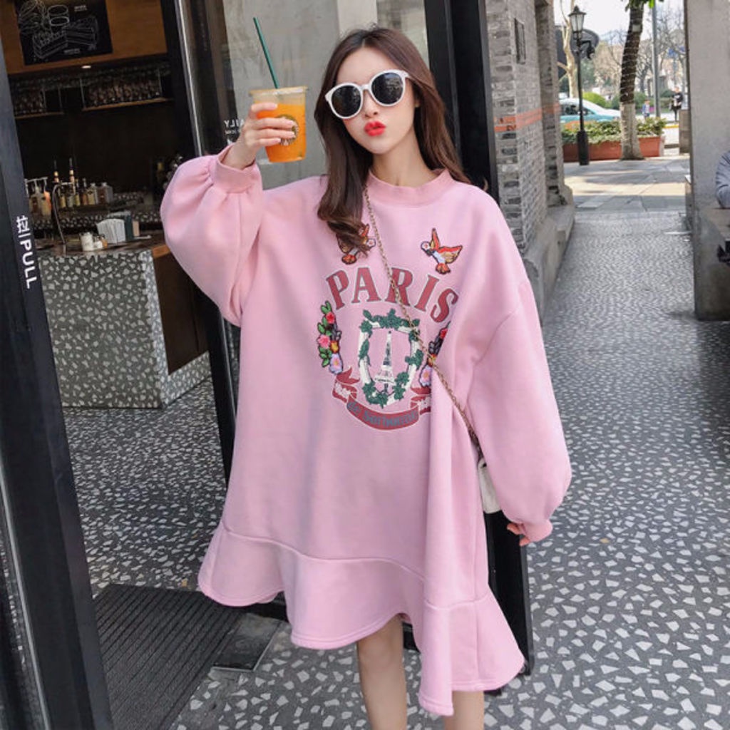 Áo sweater Dáng Rộng In Họa Tiết Thời Trang Thu Đông Hàn Quốc Cho Nữ